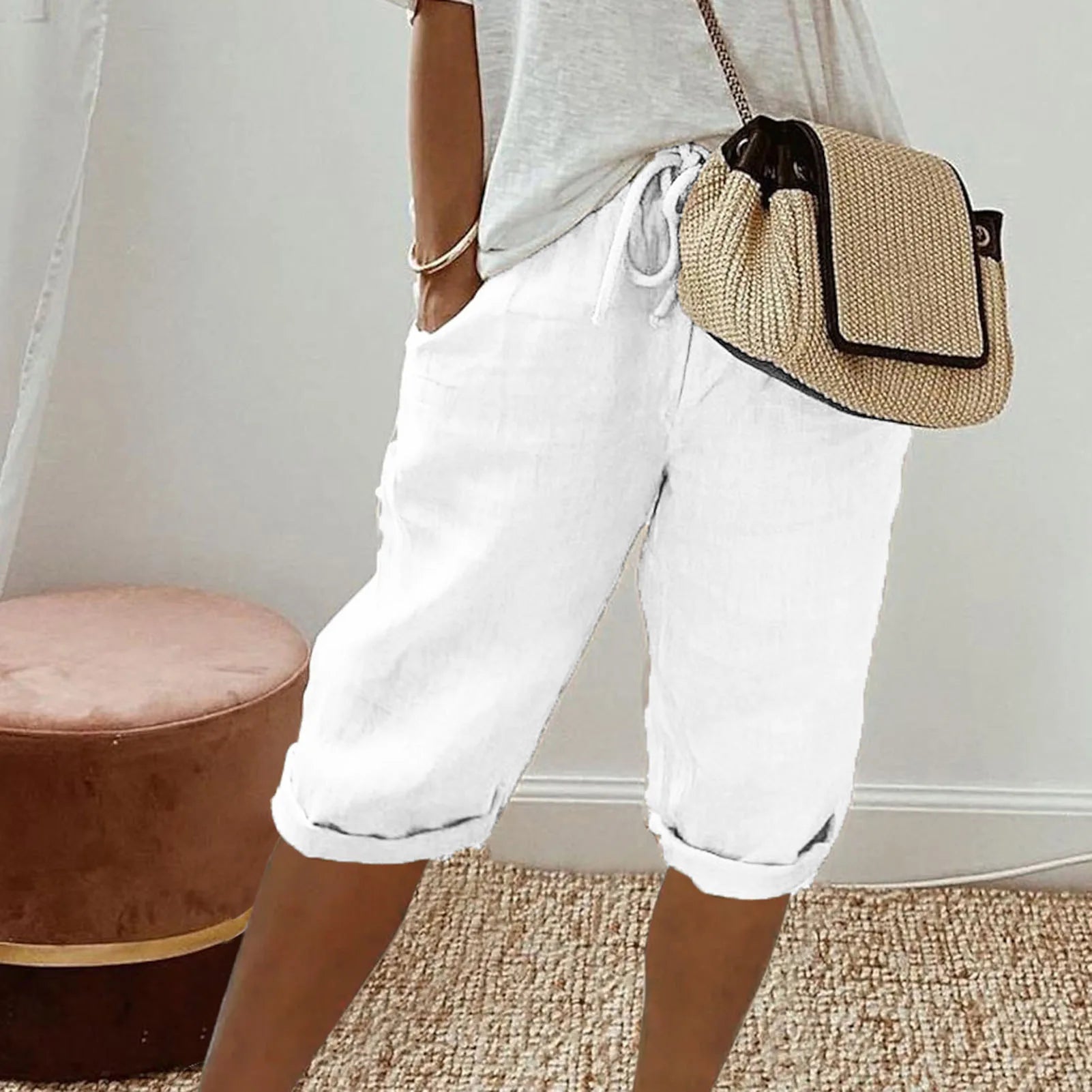Short Femme Coton Lin Taille Moyenne Large | MDN Store