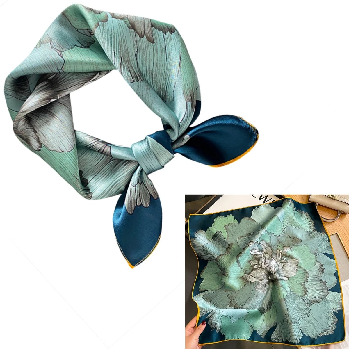 Foulard Carré Soie Mûrier 100% Floral 53cm Femme | MDN Store