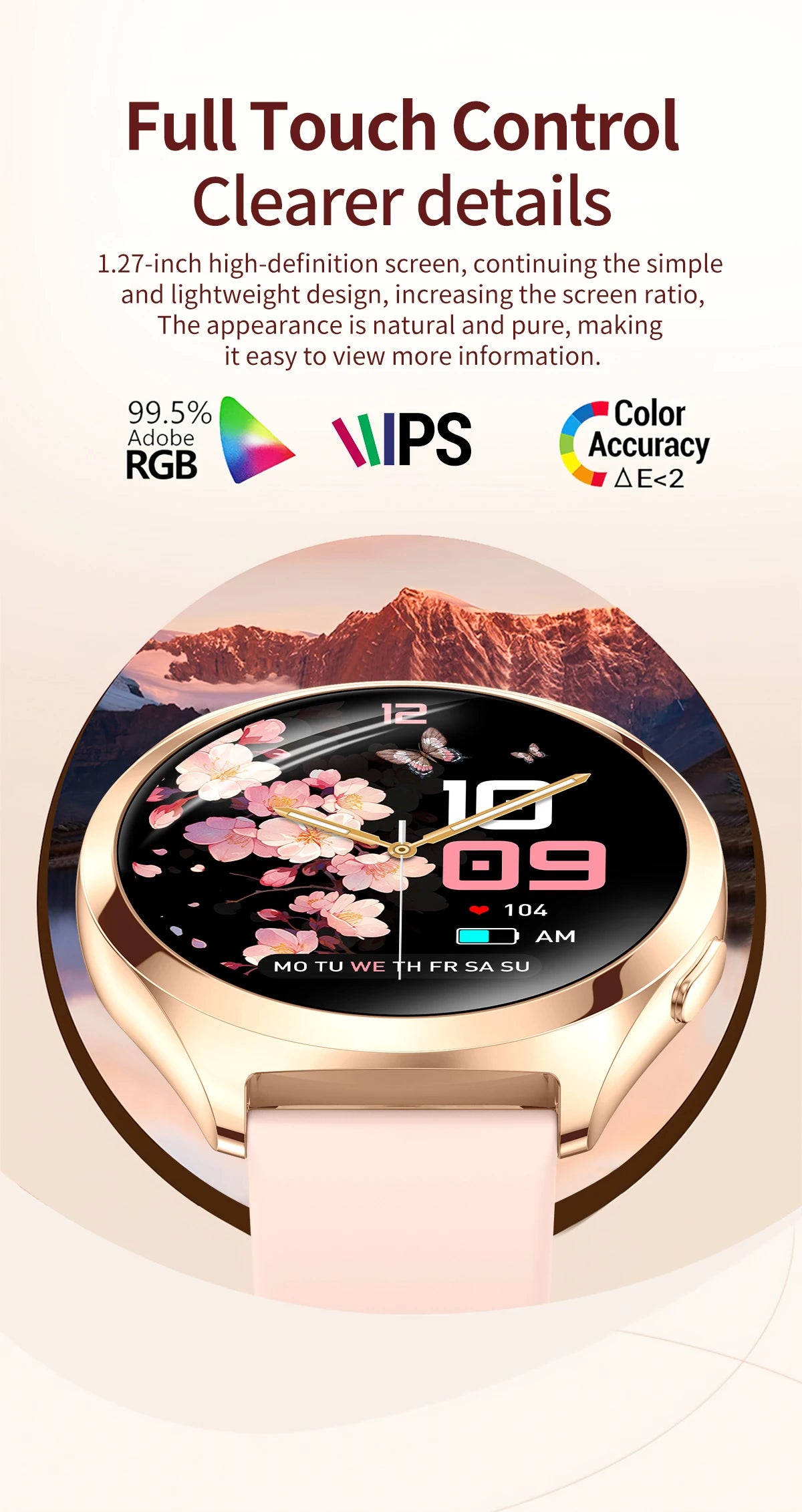 Montre Connectée Femme Luxe 1.27" Boussole IP68 | MDN Store