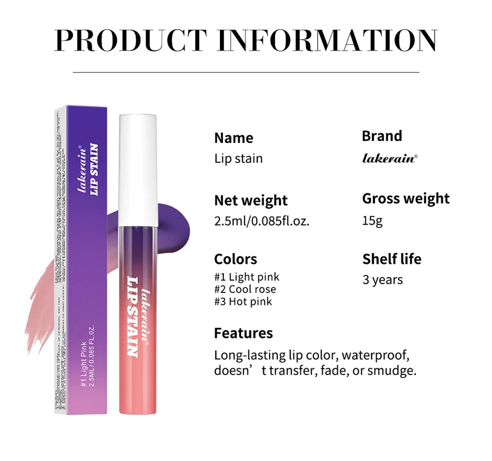 Gloss Lèvres Peel Off Teinture Imperméable Rose Anti-Transfert Naturel | MDN Store