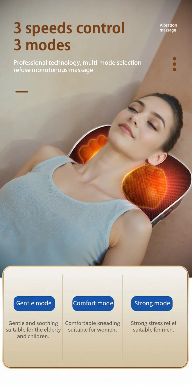 Masseur Cervical Électrique Shiatsu Chauffant Nuque Épaules | MDN