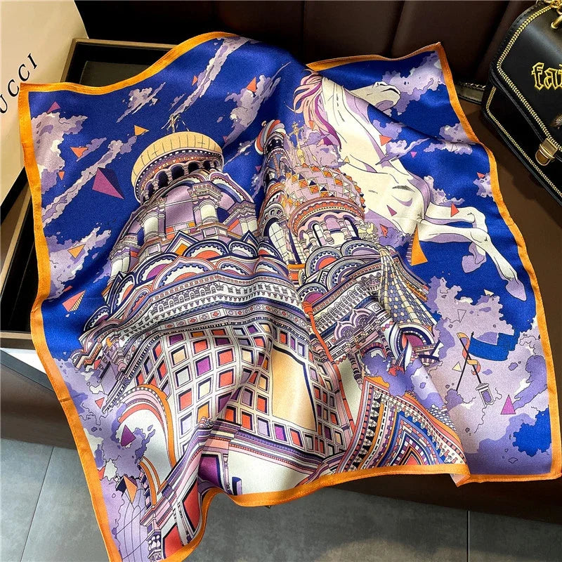 Foulard Carré Soie Naturelle 100% 53cm Femme | MDN Store