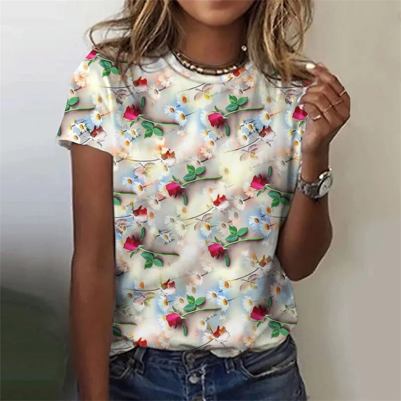 T-Chemise Roses 3D Oversize Femme | MDN Store