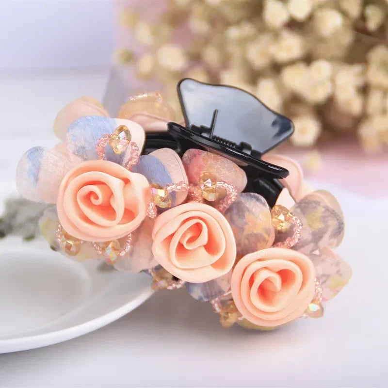 Pince à Cheveux Crabe Fleurie - Accessoire Cheveux Élégant et Pratique | MDN Store