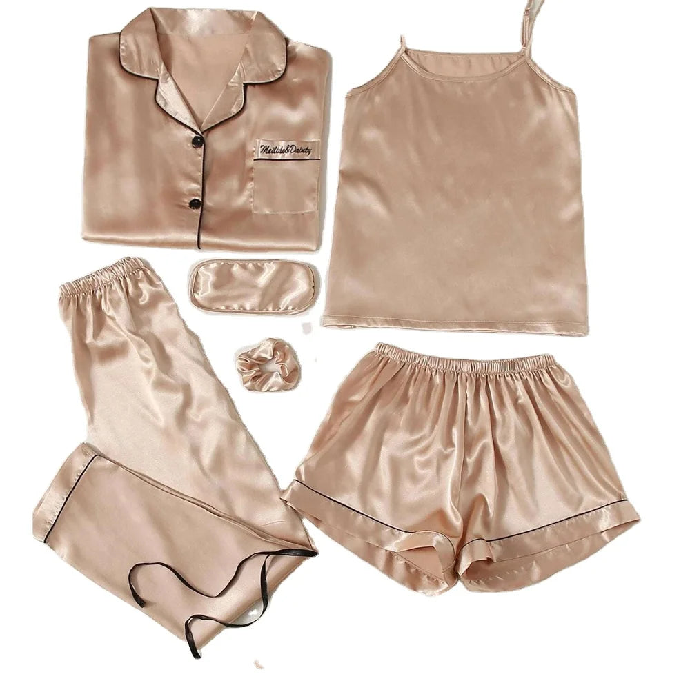 Pyjama 4 Pièces Satin Nuisette | MDN Store