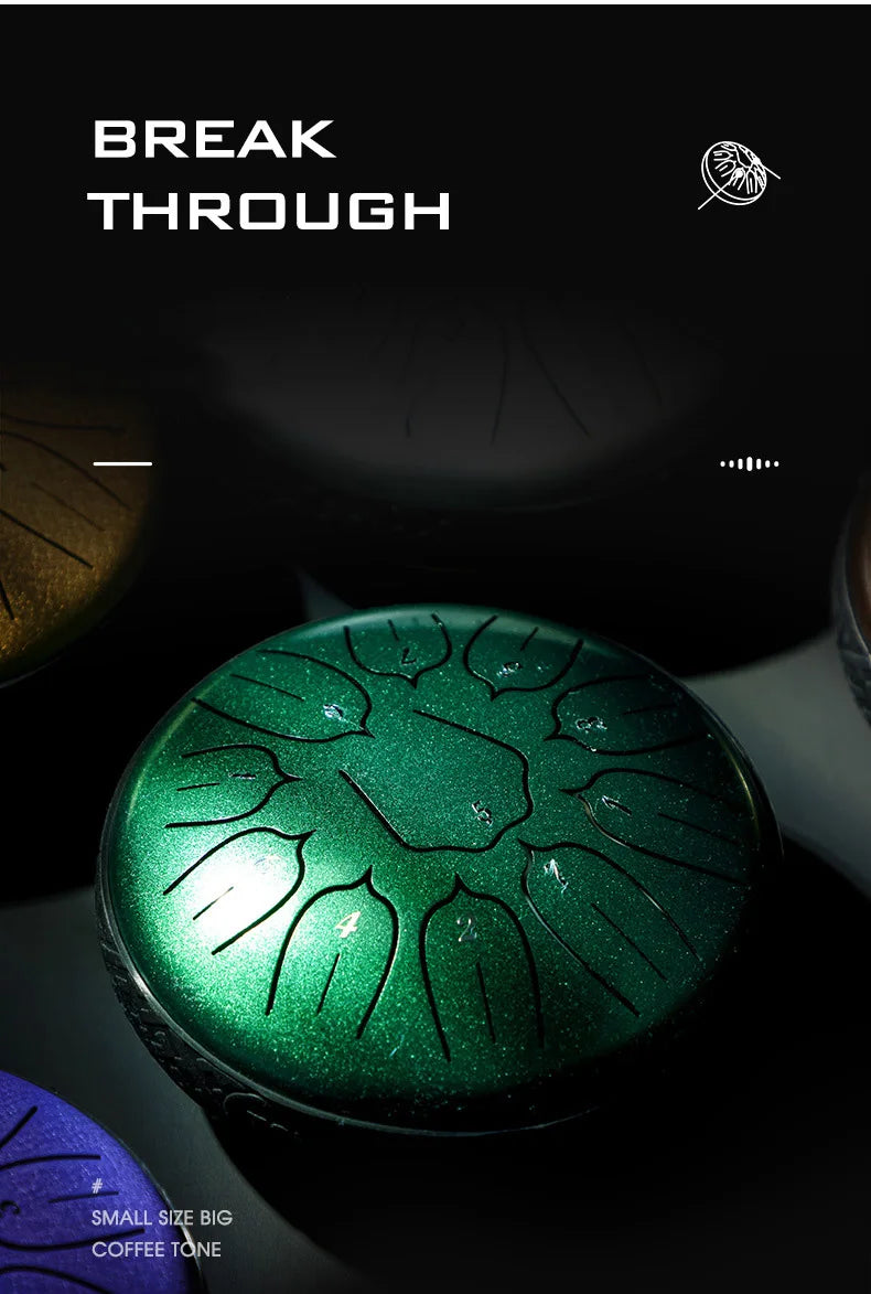 Tambour Langue Acier HLURU 6 Pouces 11 Notes - Instrument Méditation Yoga | MDN