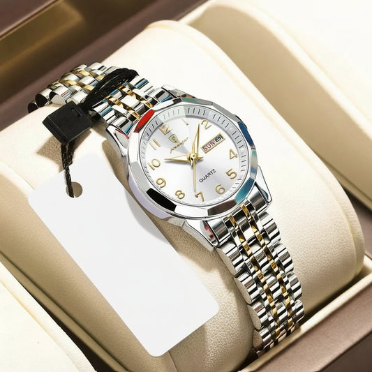 Montre Femme POEDAGAR Acier Inoxydable - Étanche Lumineuse Date Semaine Quartz | MDN