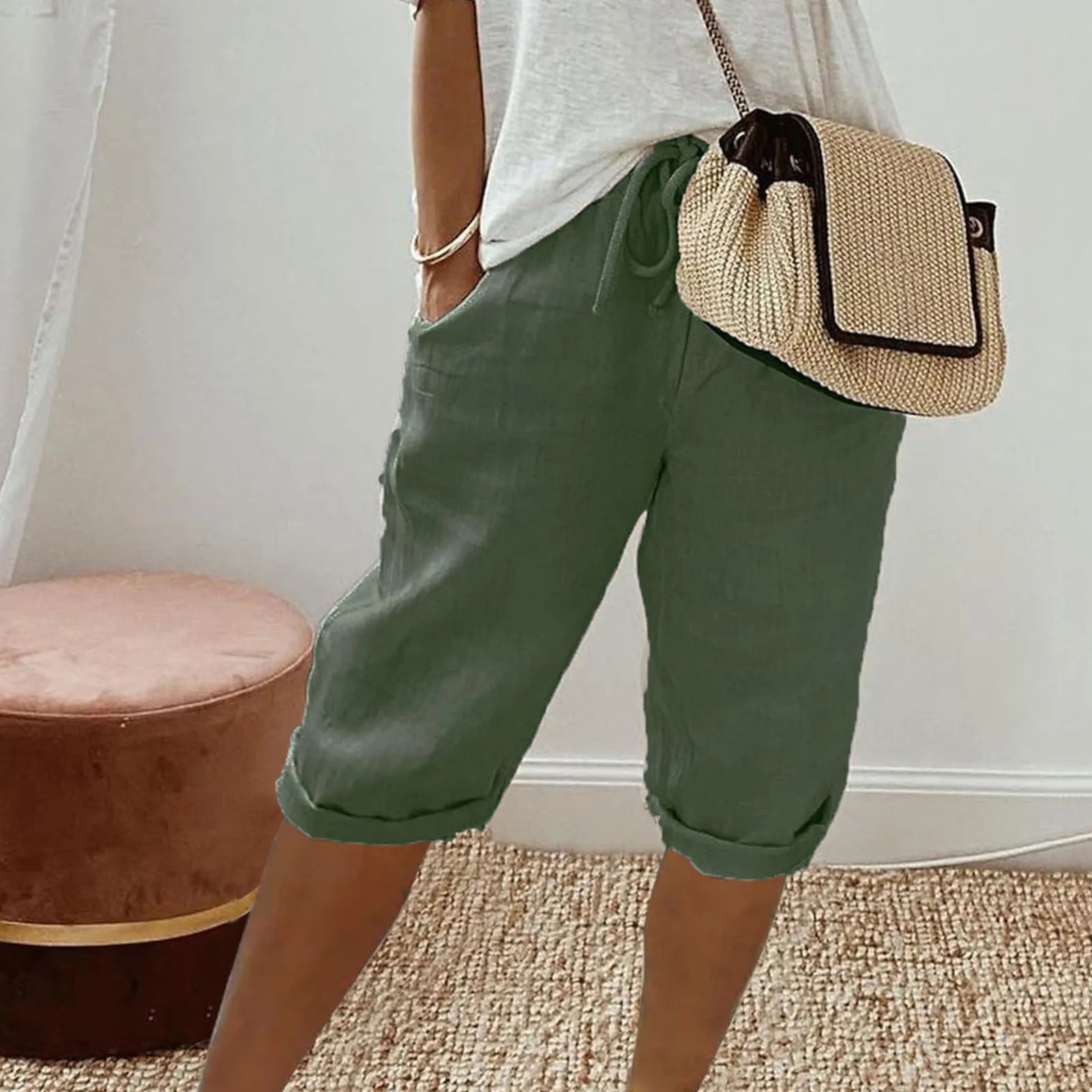 Short Femme Coton Lin Taille Moyenne Large | MDN Store