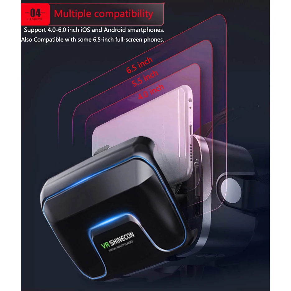 Casque VR Shinecon 10.0 - Lunettes 3D Réalité Virtuelle pour Smartphone | MDN