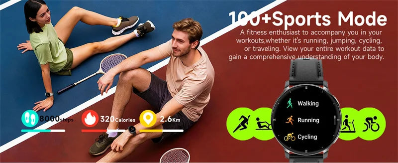 Montre Connectée AMOLED 1.32" Lampe Torche Bluetooth | MDN