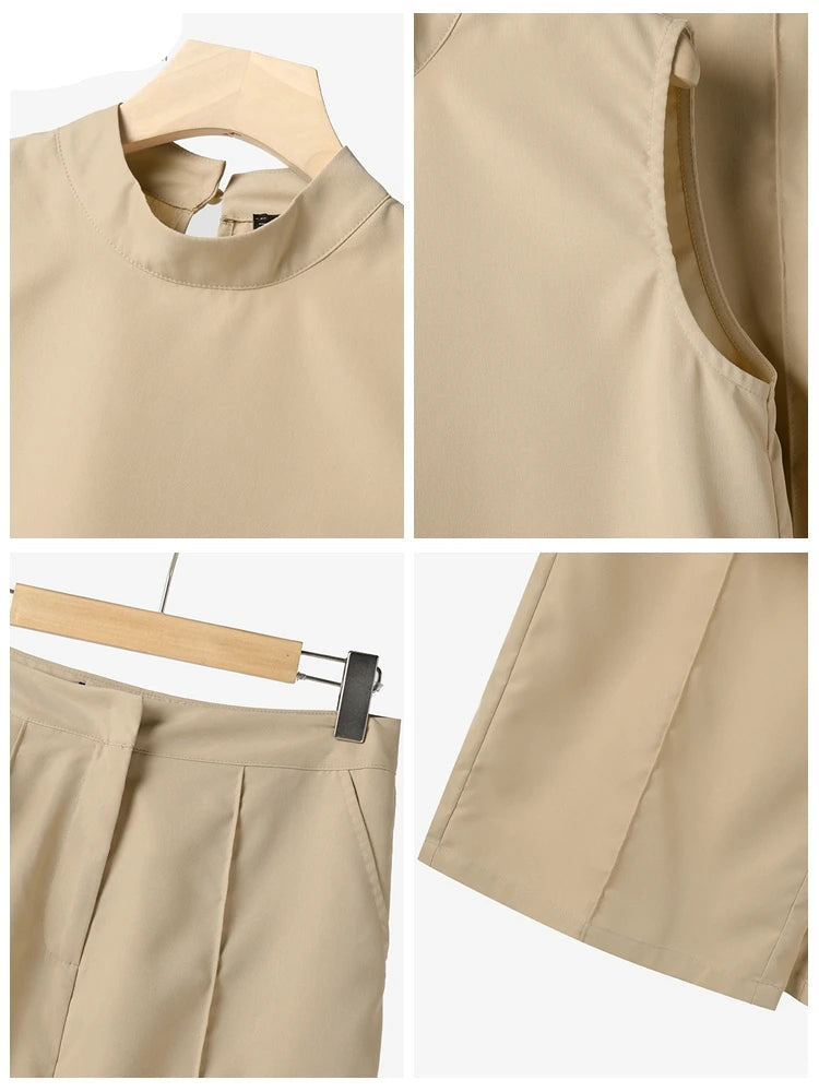 Ensemble Débardeur & Pantalon Large Minimaliste Kaki | MDN Store