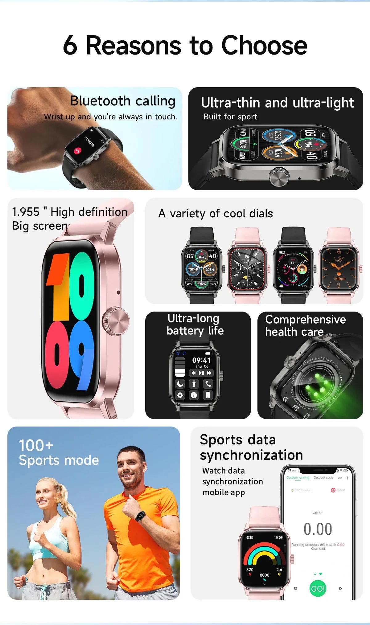 Montre Connectée Ultra-Fine 1.99" Appels Bluetooth GPS | MDN Store