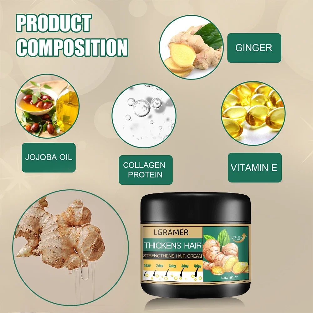 Crème Pousse Cheveux Gingembre Anti-Chute - Traitement Alopécie | MDN Store