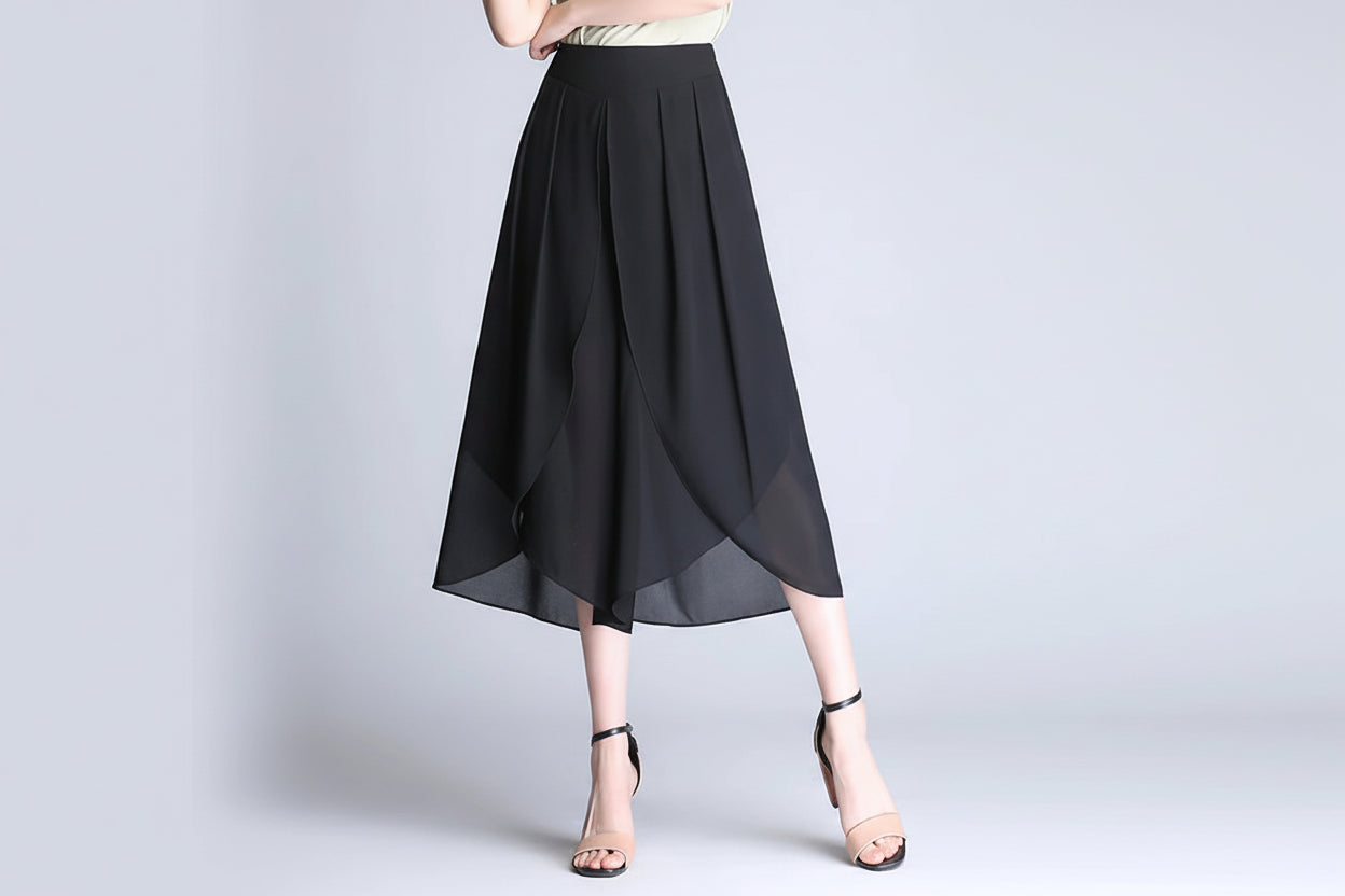 Pantalon Large Mousseline Taille Haute | MDN Store