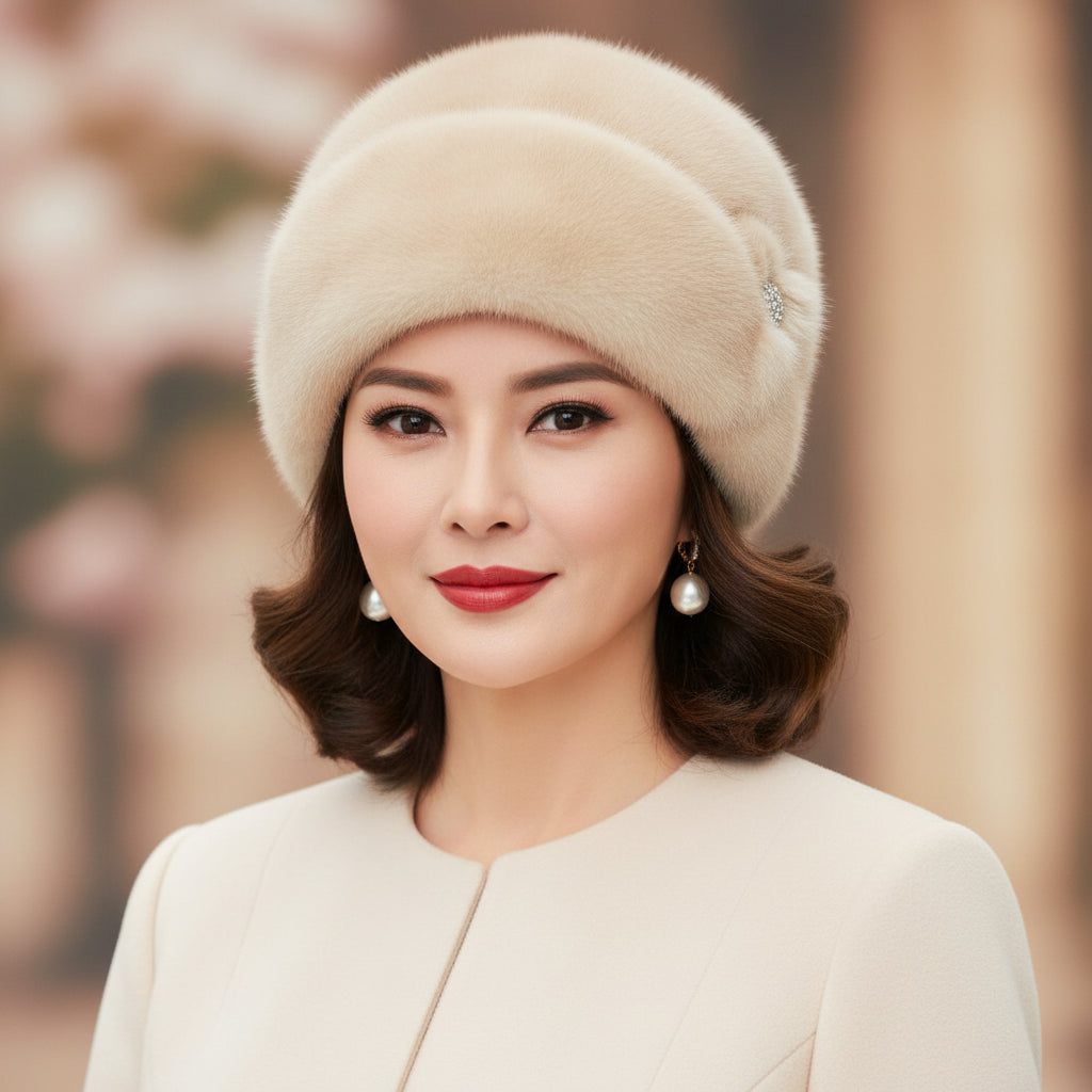 Bonnet Hiver Fourrure Vison Femme | MDN Store