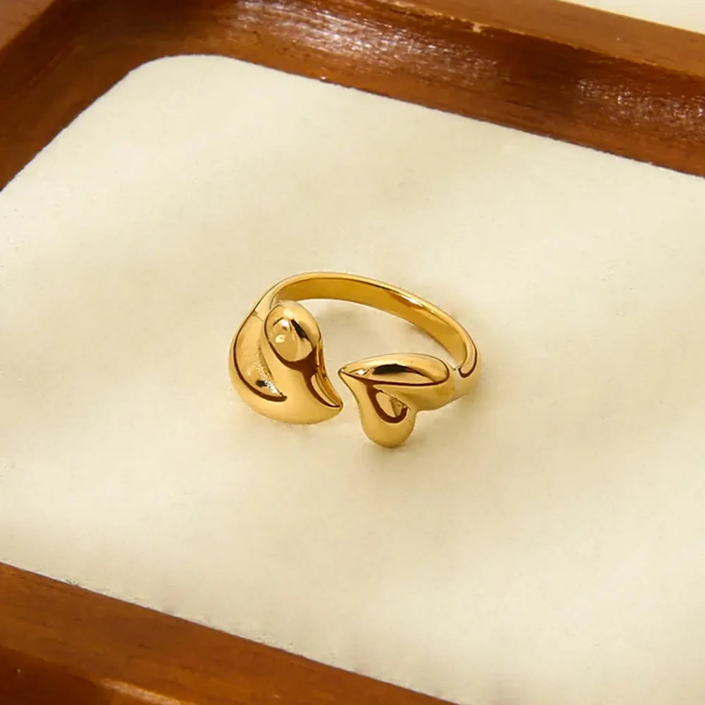 Bague Cœur Ajustable Acier Waterproof | MDN