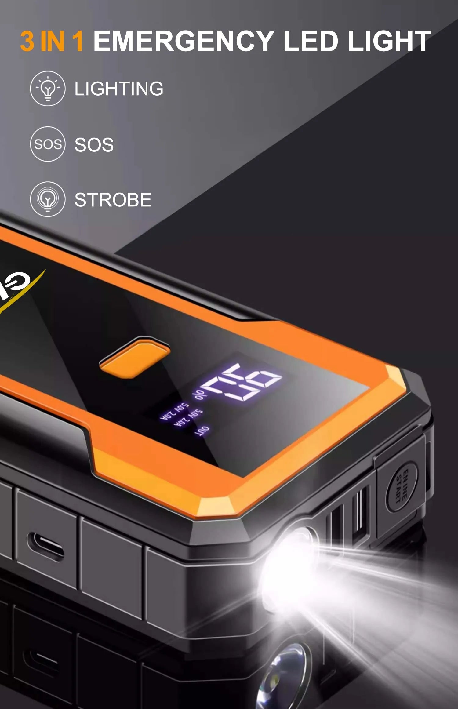 Booster Batterie Voiture 4000A 12V Powerbank Démarrage | MDN Store