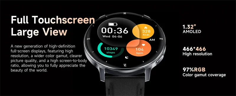 Montre Connectée AMOLED 1.32" Lampe Torche Bluetooth | MDN