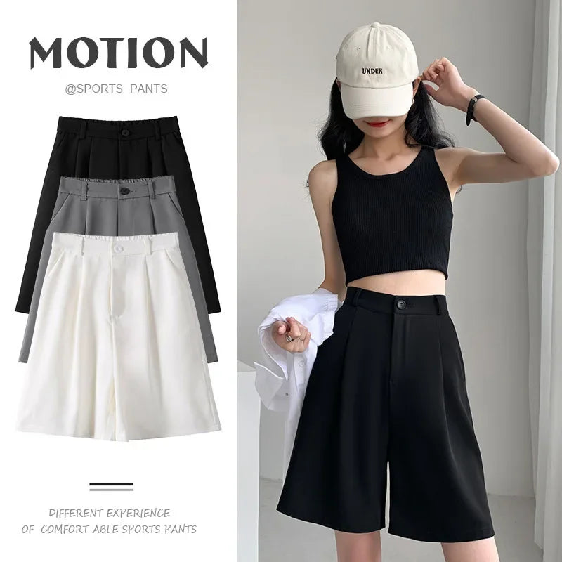 Short Costume Femme Noir Taille Haute Jambes Larges | MDN Store