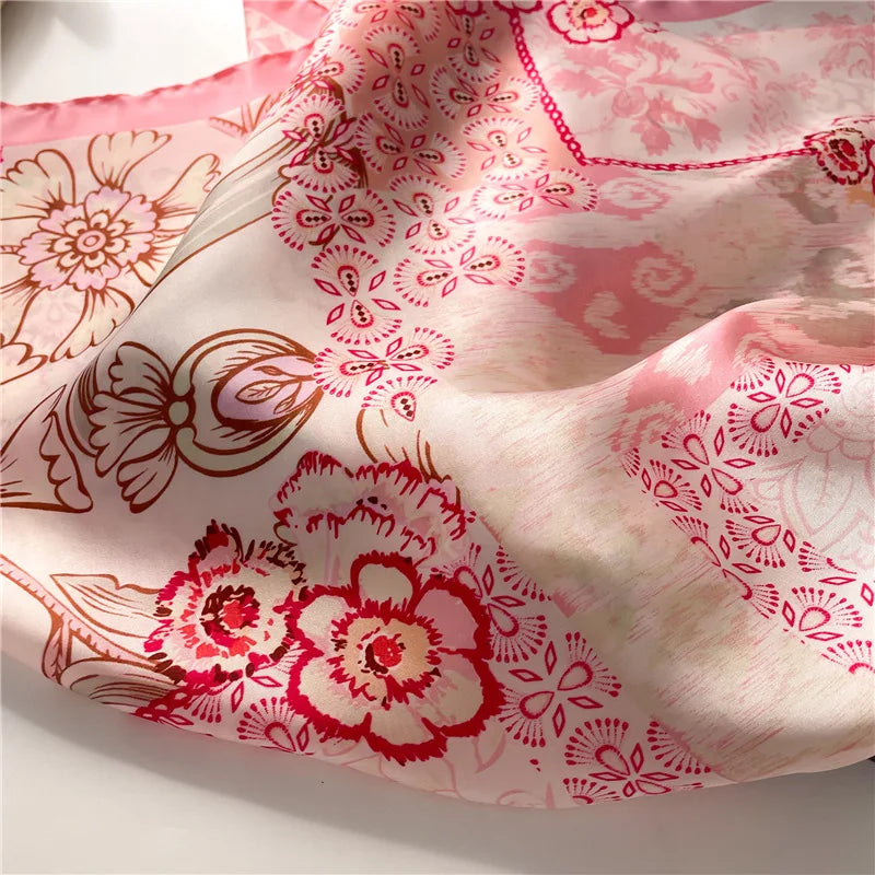 Foulard Carré Soie Imprimé Voyage 70x70cm Femme | MDN Store