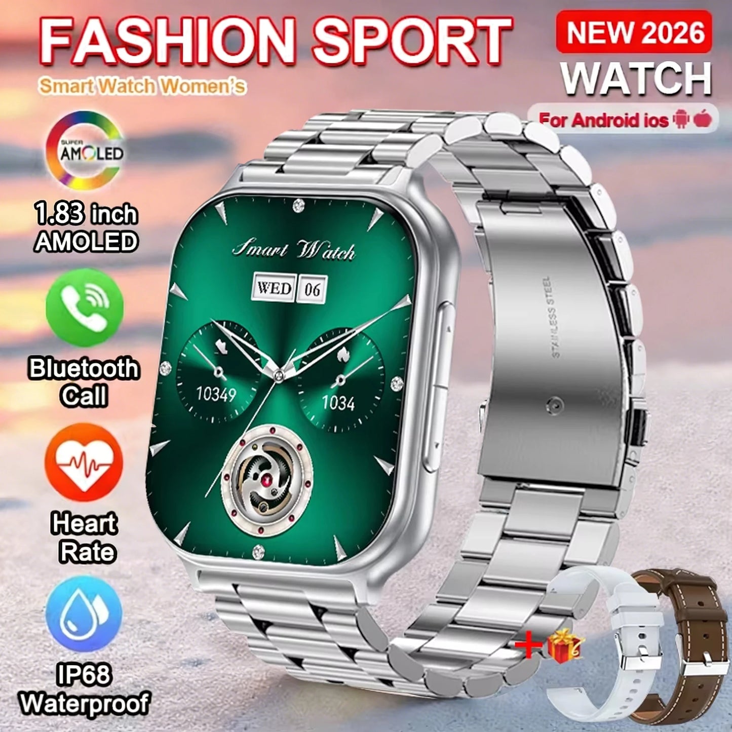 Montre Connectée GPS 1.83" Acier 700mAh IP68 | MDN