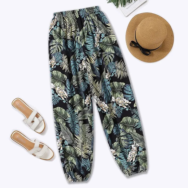 Pantalon Femme Décontracté Ample Sarouel Plage Taille Elastique | MDN Store