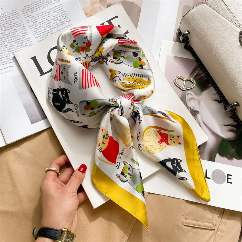 Foulard Carré Soie Floral Femme 70x70cm | MDN Store