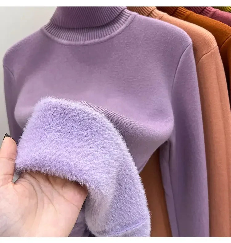 Pull Col Roule Femme Polaire Epais Manches Longues 8 Coloris | MDN Store