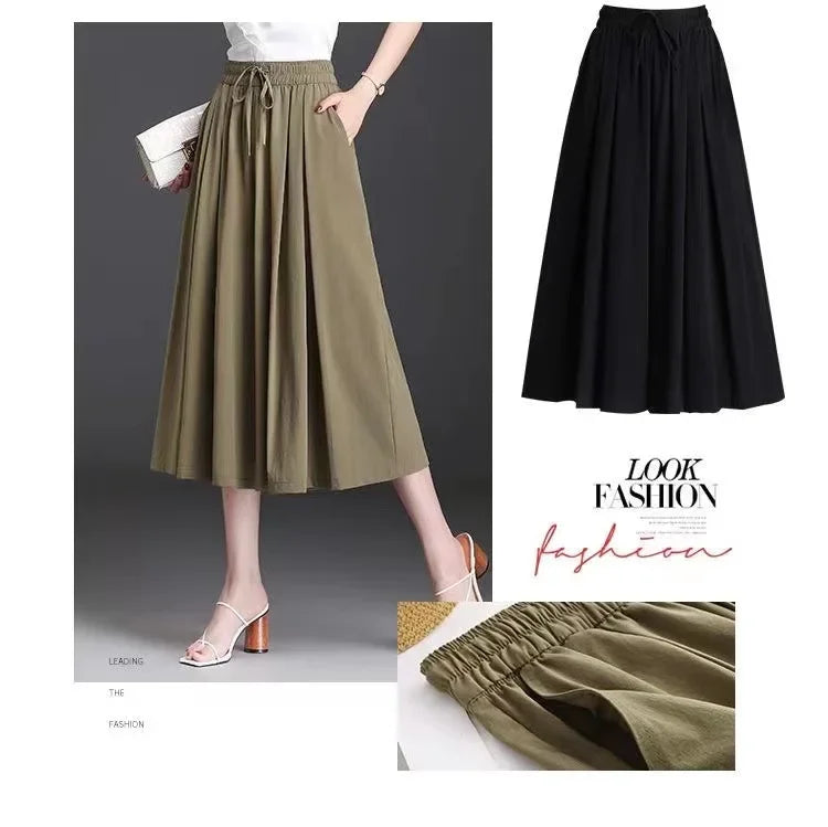 Jupe-Culotte Large Soie Glacée Femme | MDN Store
