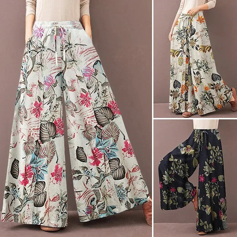 Pantalon Grande Femme Imprimé Floral Jaune | MDN Store