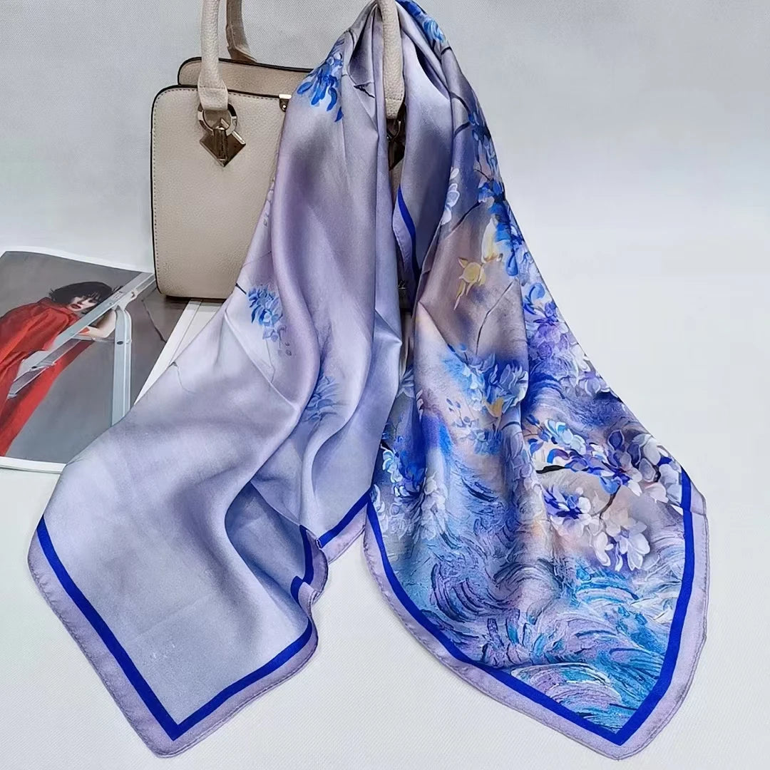 Foulard Carré Soie Mûrier 100% Rose 70x70cm Femme | MDN Store