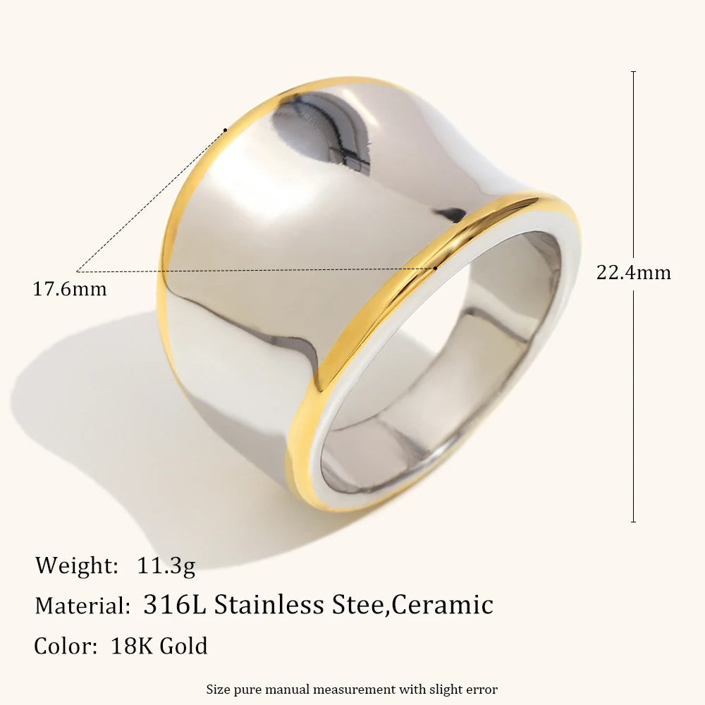 Bague Torsadée Acier Bicolore Or Argent | MDN Store