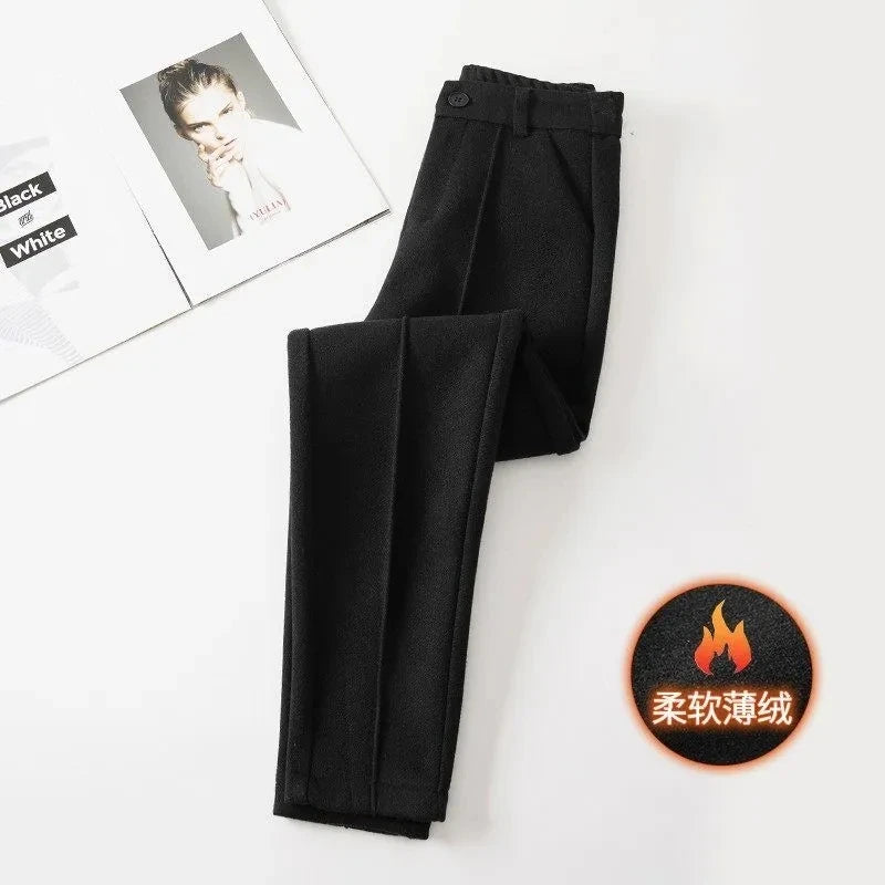 Pantalon Femme Laine Taille Haute Velours Hiver Chaud | MDN Store
