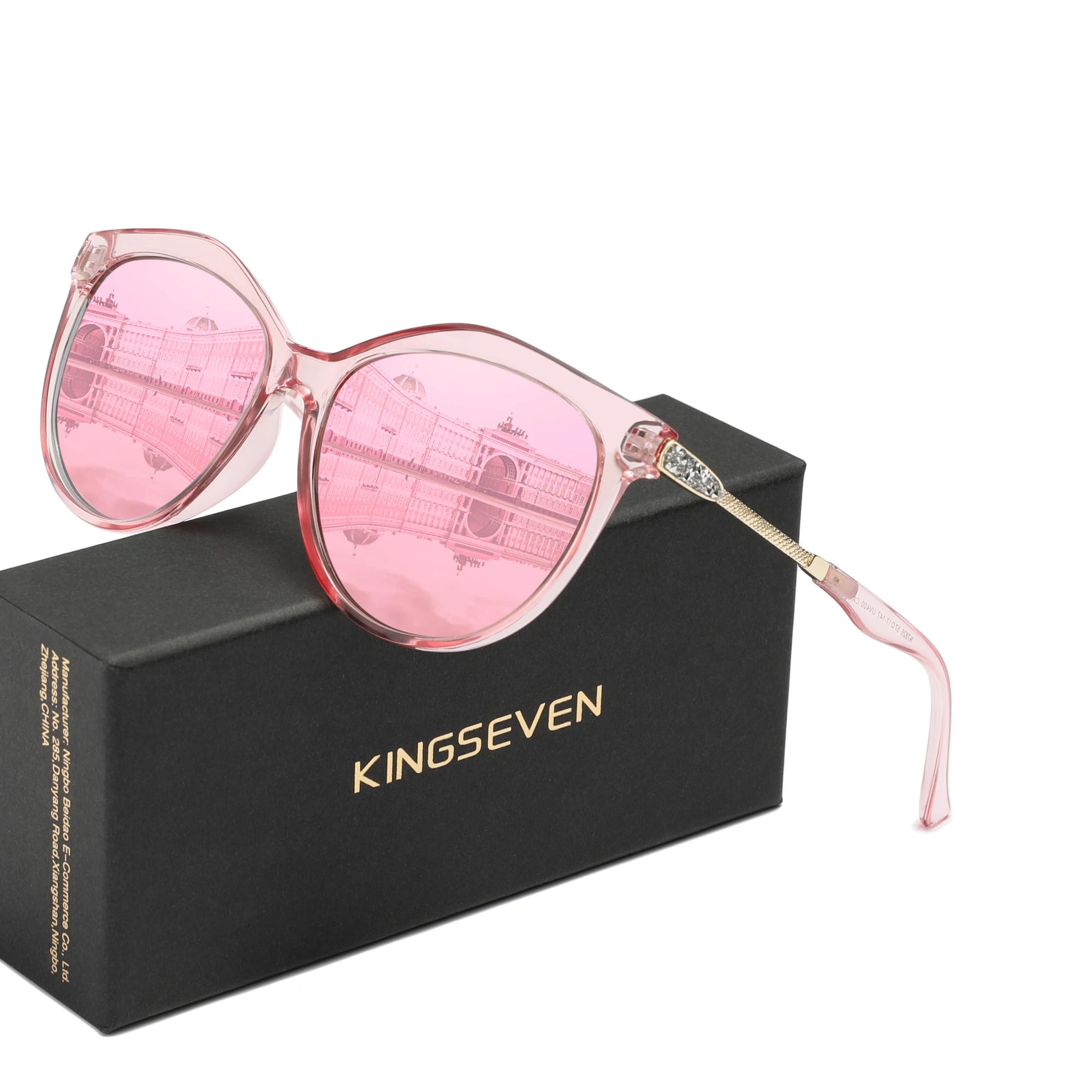 KINGSEVEN Lunettes de Soleil Oeil de Chat Femme Polarisées UV400 Grand Cadre | MDN Store 25