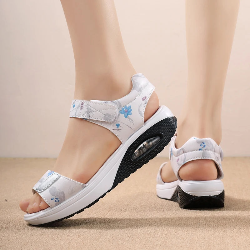 Sandales Plateforme Femme Confort Cuir Plage Sport | MDN