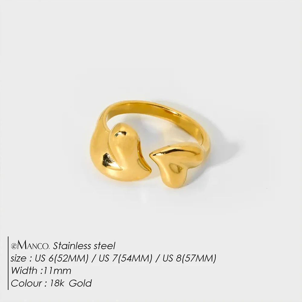 Bague Cœur Ajustable Acier Imperméable | MDN Store