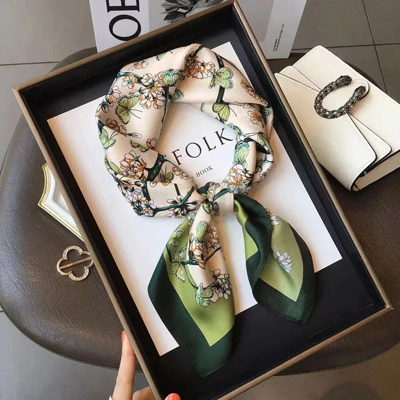 Foulard Carré Soie Floral Femme 70x70cm | MDN Store