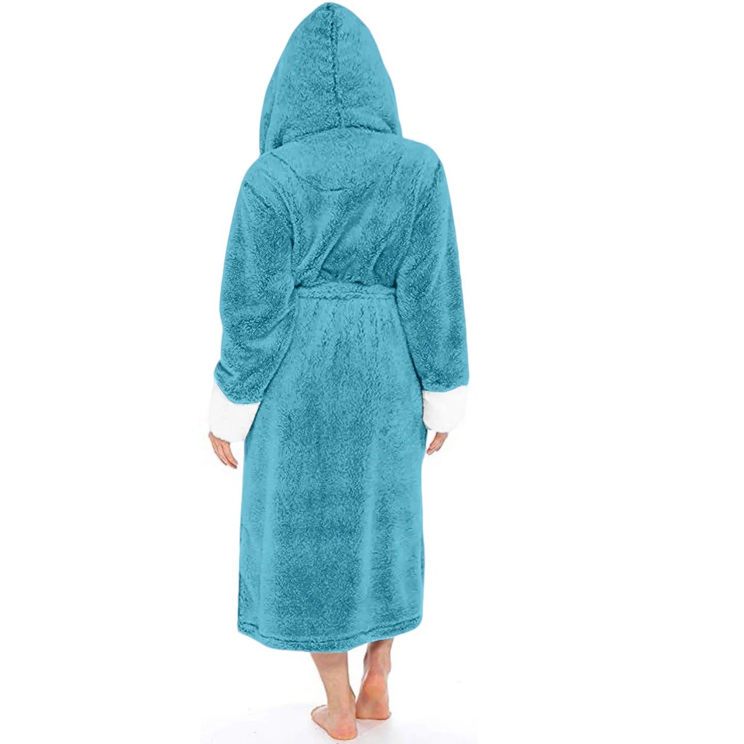 Peignoir Femme Peluche Ceinture Manches Longues Hiver | MDN