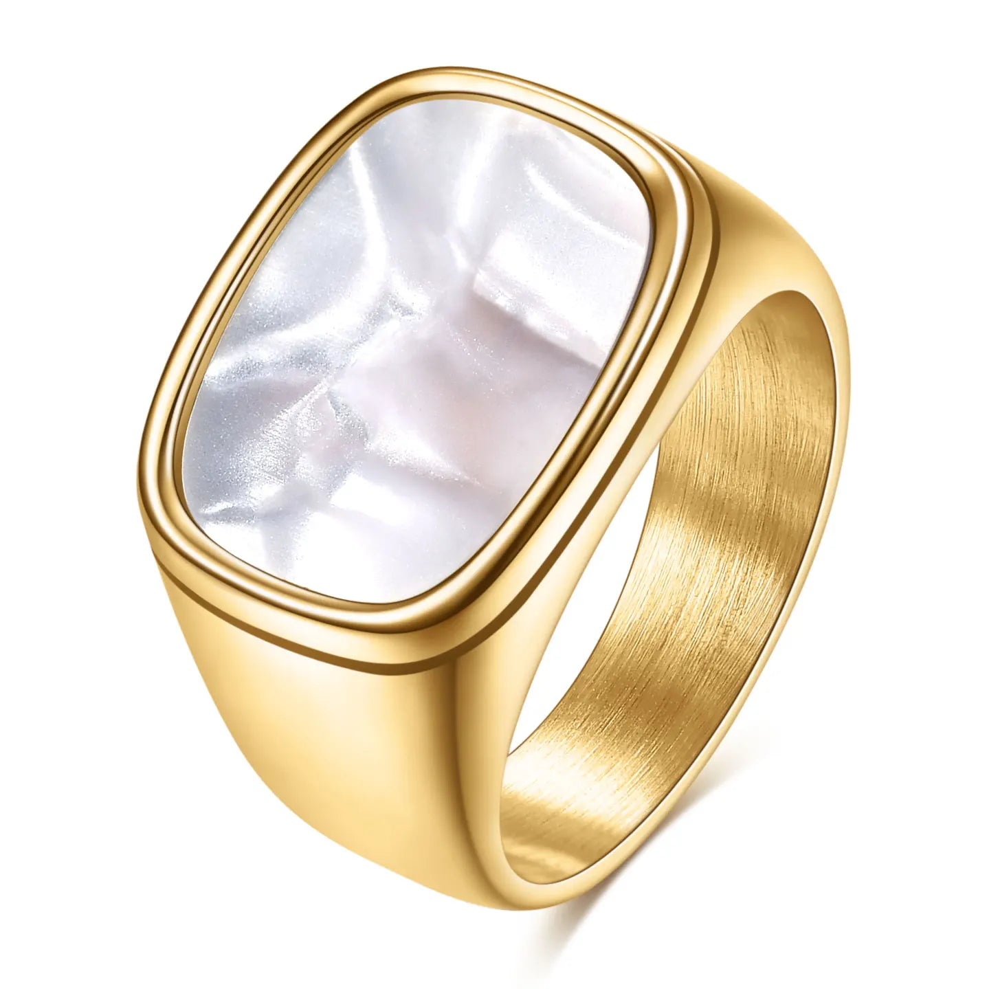Bague Chevalière Acier Plaqué Or 14K Dôme | MDN Store