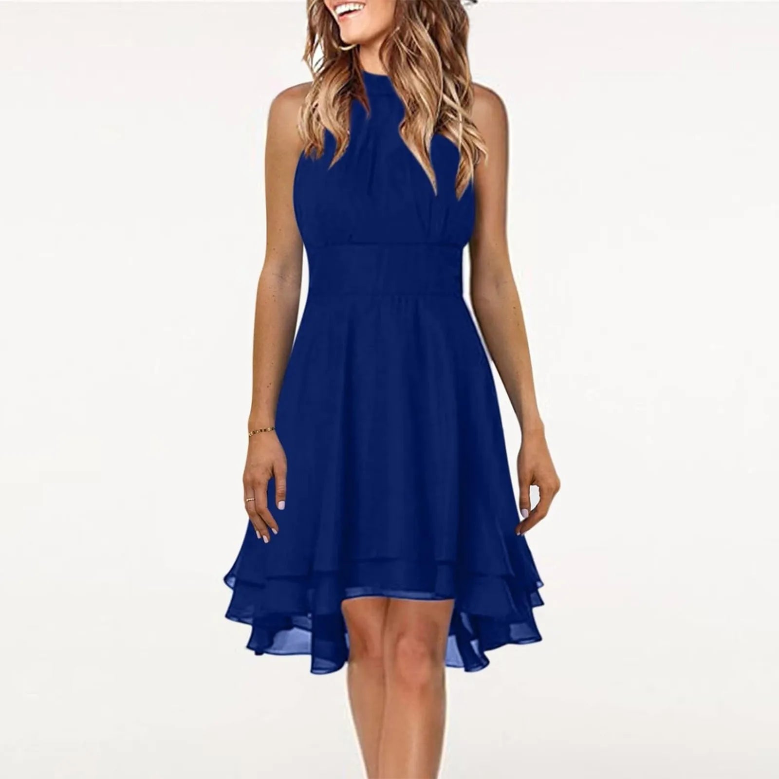 Robe Courte Femme Dos Nu Col Halter Taille Haute Été | MDN Store
