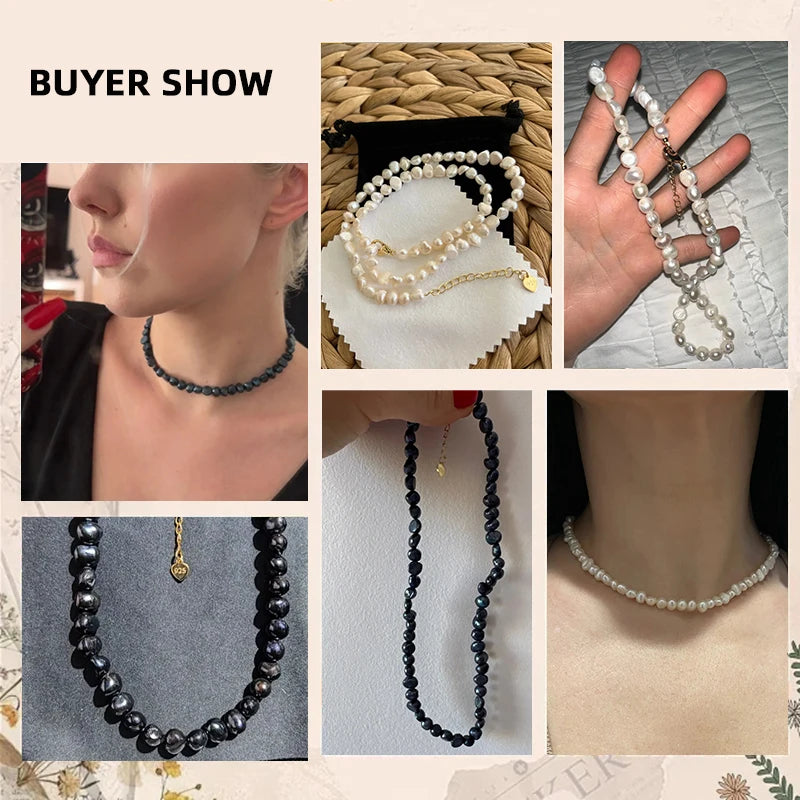 Collier Perles Baroques Naturelles Eau Douce Choker Femme | MDN Store