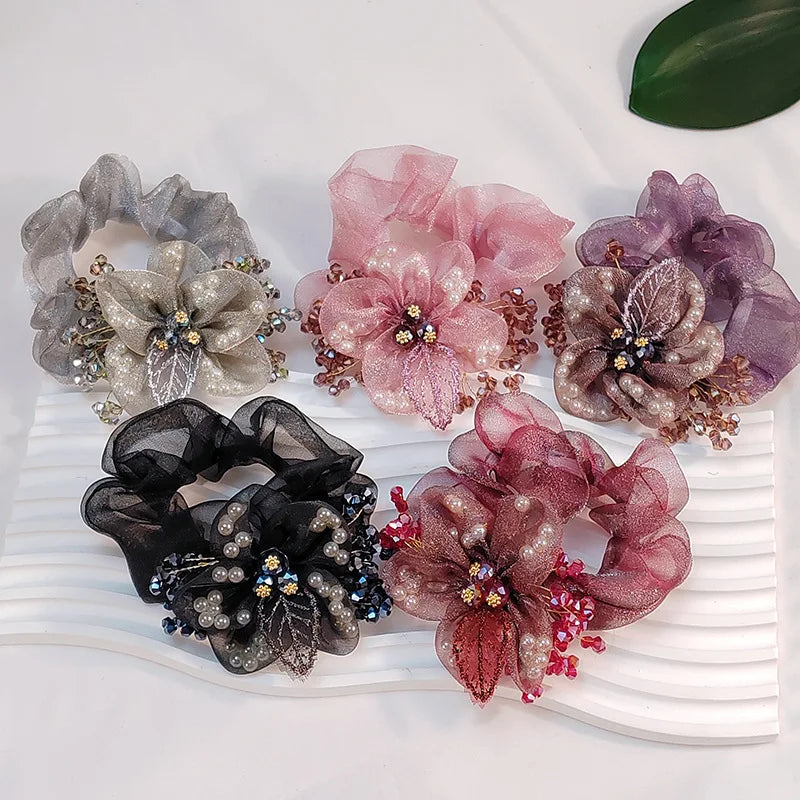Chouchou Fleur Organza Strass | MDN Store