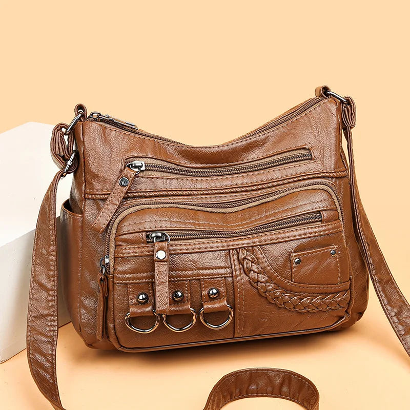 Sac Bandoulière Vintage Multi-Poches Femme Voyage Bureau | MDN Store
