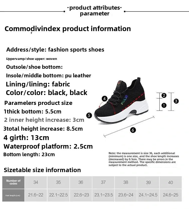 Baskets Femme Tricot Respirantes Talon Compensé | MDN