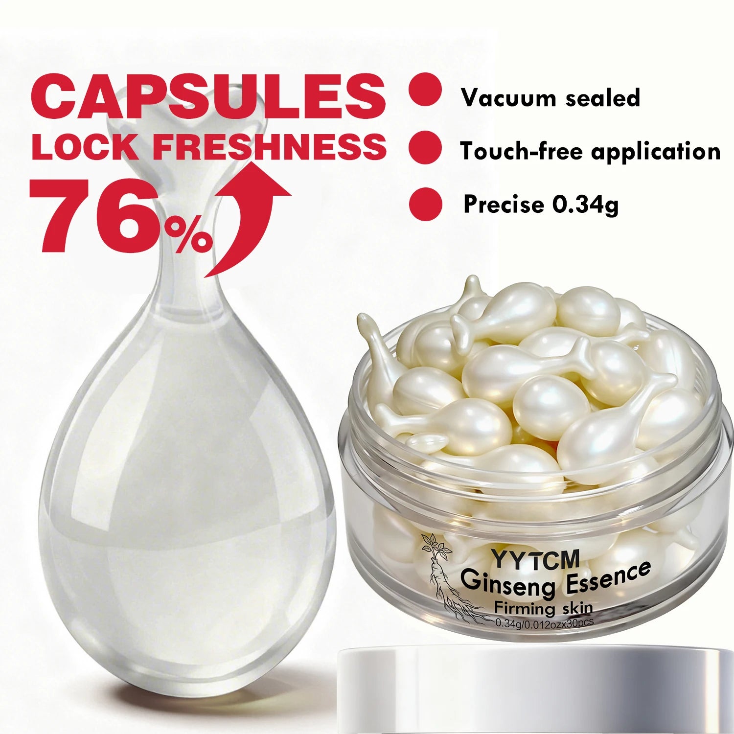 Capsules Ginseng Hydratantes Squalane Niacinamide Vitamine E Rétinol | MDN Store 25