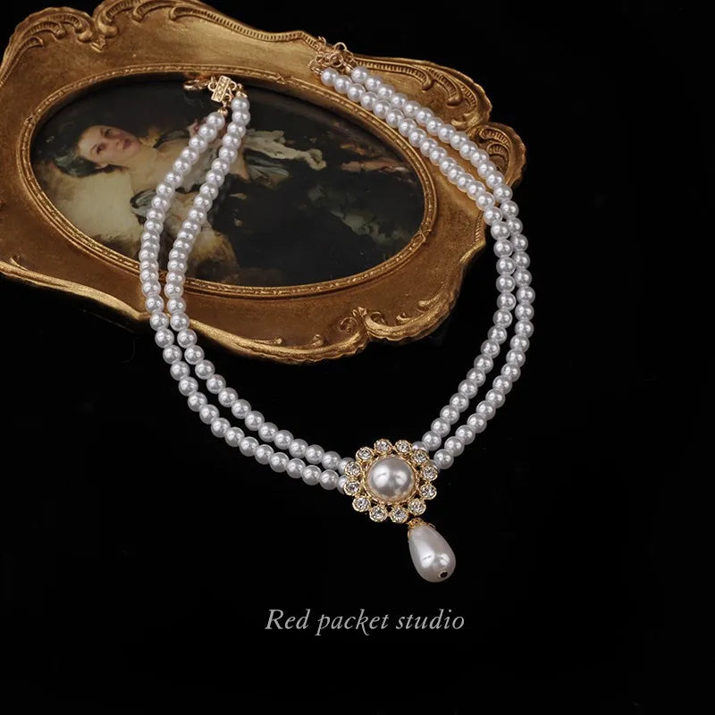 Parure Collier Boucles Perles Vintage | MDN Store