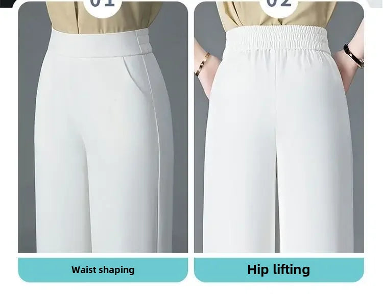 Pantalon Large Soie Glacée Blanc Femme | MDN Store