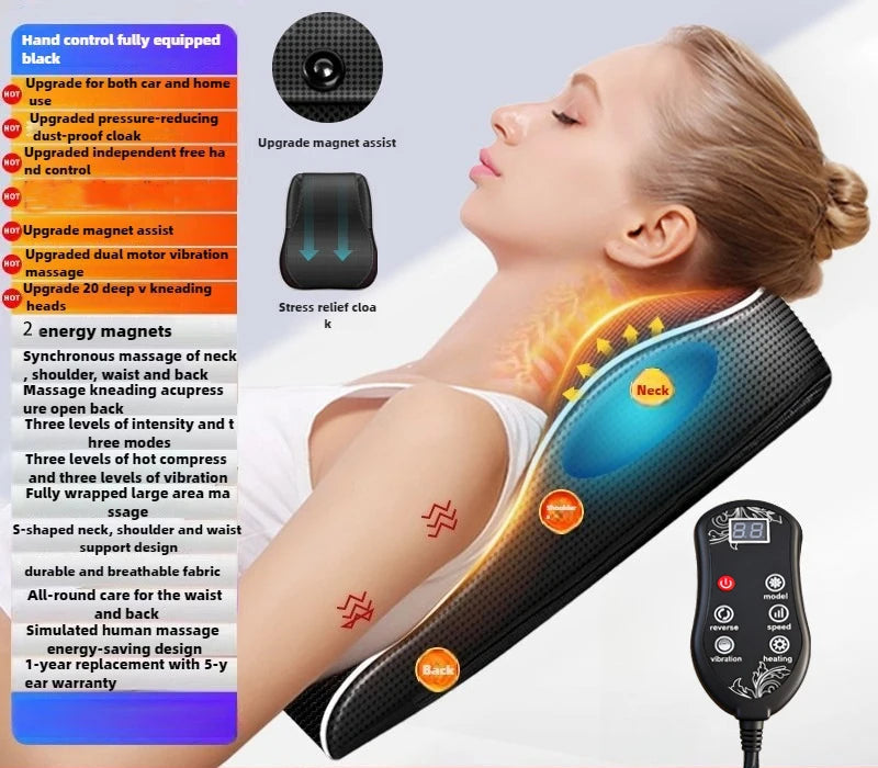 Masseur Cervical Électrique Shiatsu Chauffant Nuque Épaules | MDN