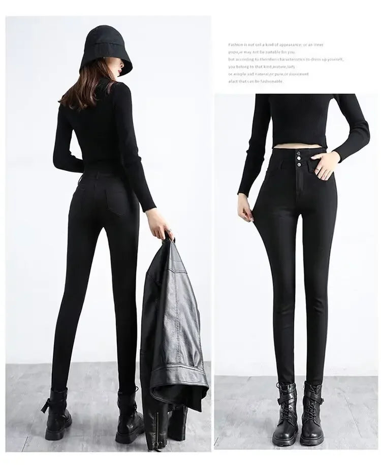 Jean Skinny Femme Doublé Polaire Bleu | MDN Store
