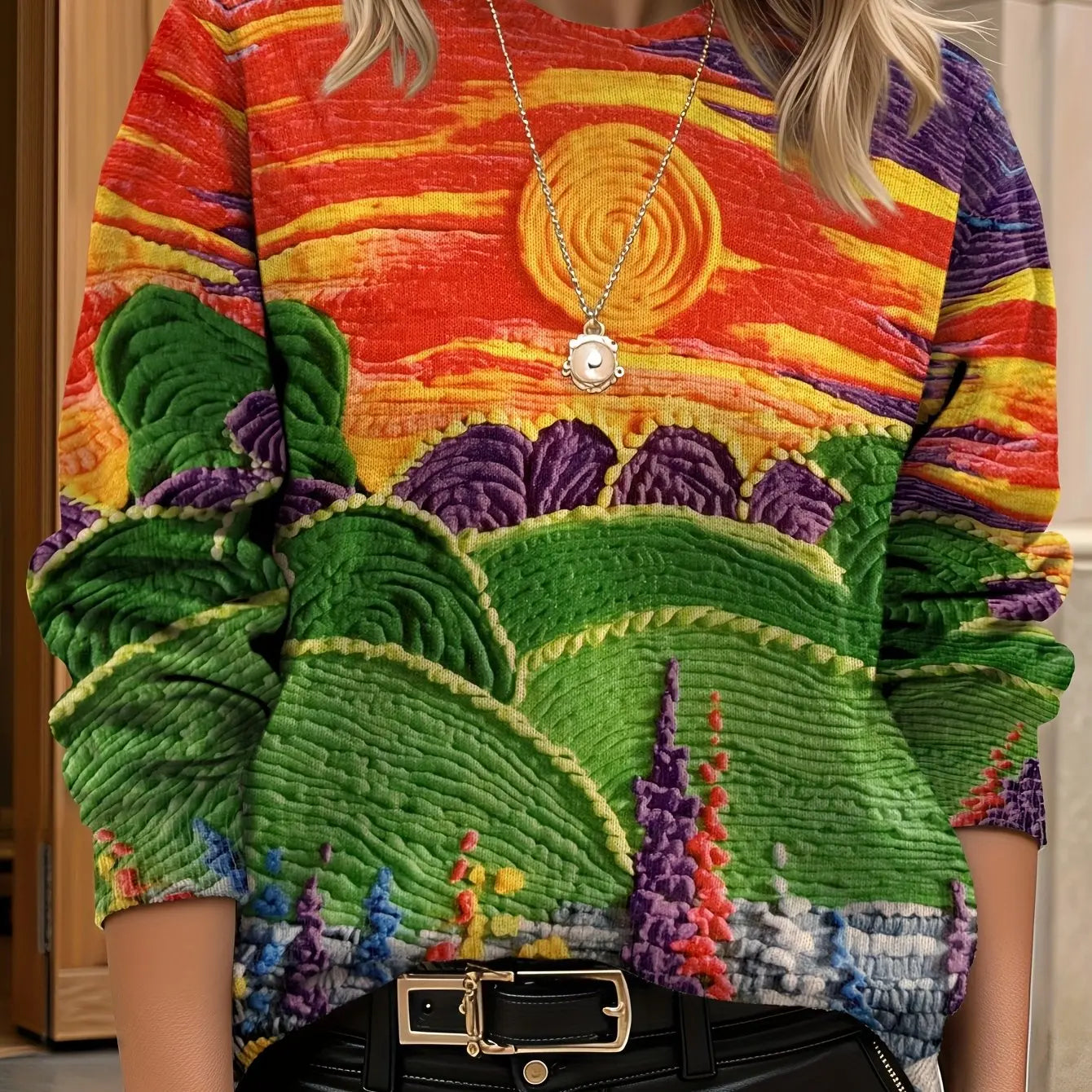 Pull Femme Floral Col Rond | MDN